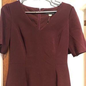 Tahari wine colored dress